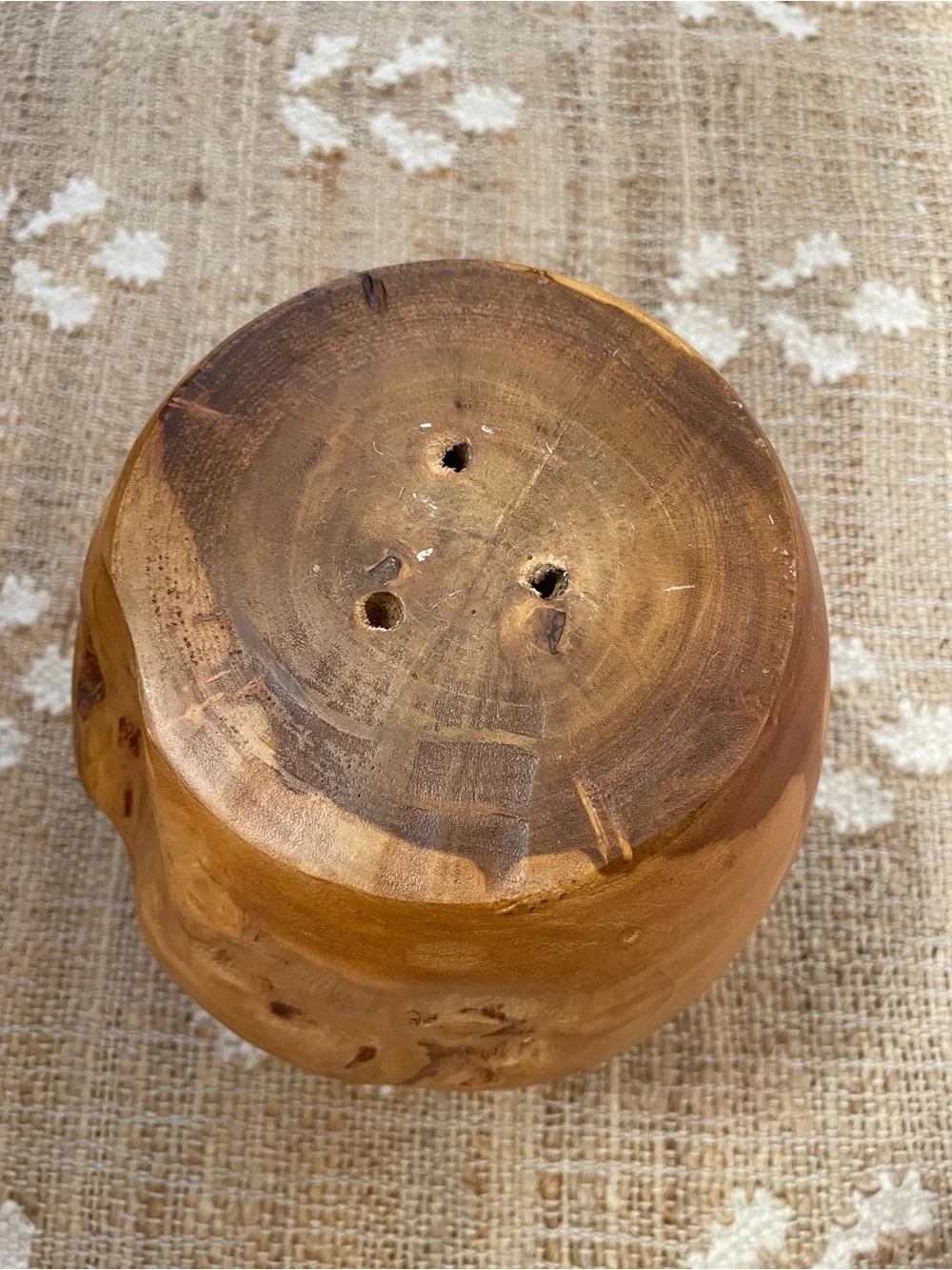 Turned Teak Root Dry Vase Rounded Urn